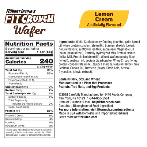 Protein Wafer Bars - Lemon Cream - 9 Bars