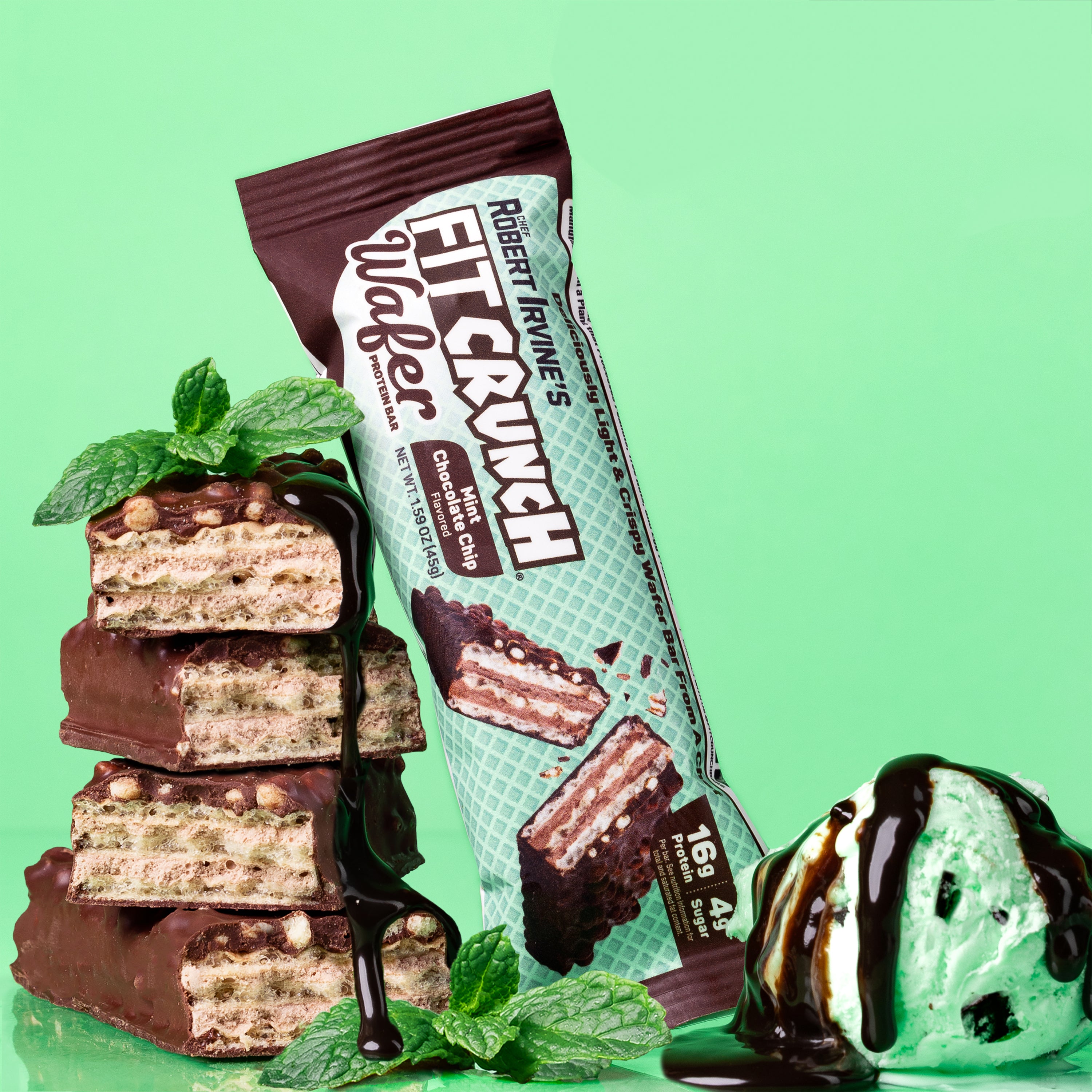 Protein Wafer Bars - Mint Chocolate Chip - 9 Bars