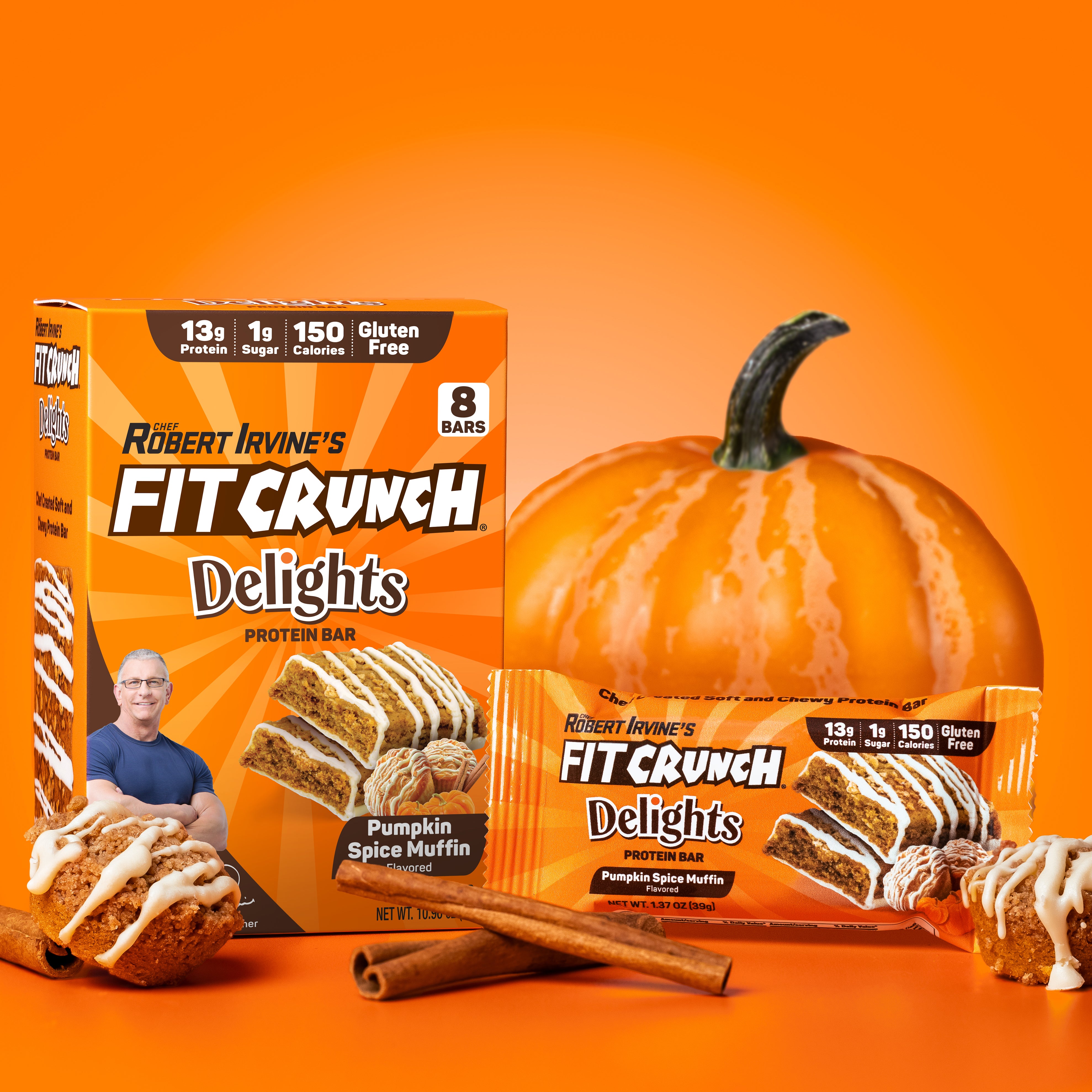 Delights Protein Bars - Pumpkin Spice Muffin - 8 Bars