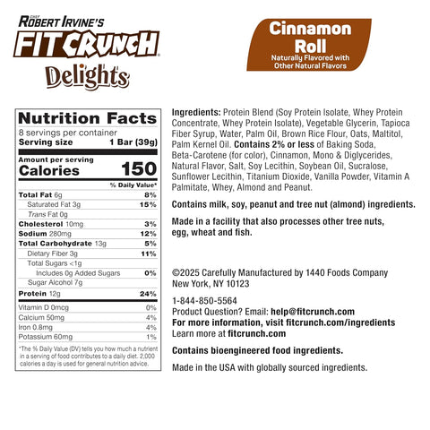 Delights Protein Bars - Cinnamon Roll - 8 Bars