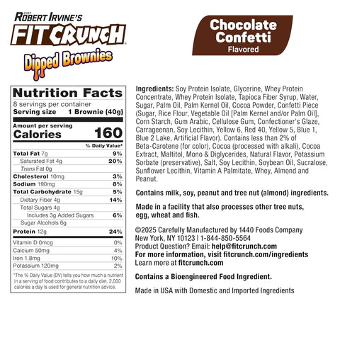 Protein Brownies - Chocolate Dipped - 8 Brownies