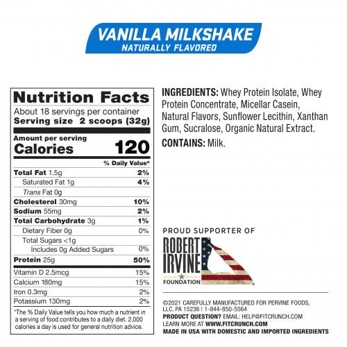 Protein Powder - Vanilla Milkshake - 18 servings