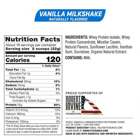 Protein Powder - Vanilla Milkshake - 18 servings
