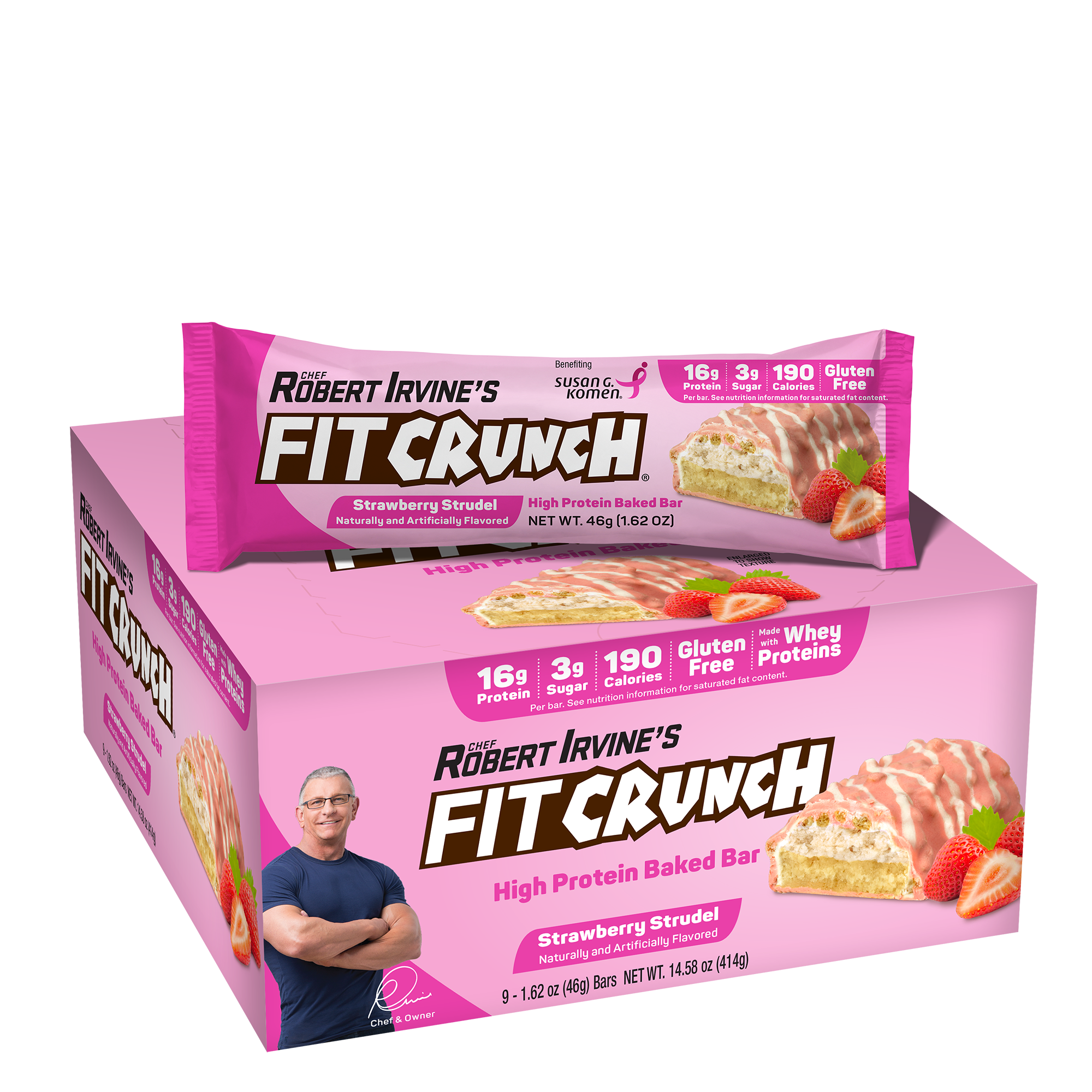 Protein Bars - Strawberry Strudel - 9 Bars