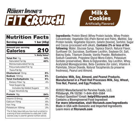 Protein Bars - Milk & Cookies - 9 Bars