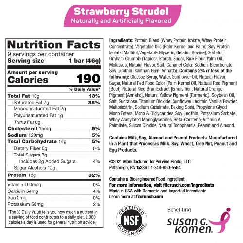 Protein Bars - Strawberry Strudel - 9 Bars