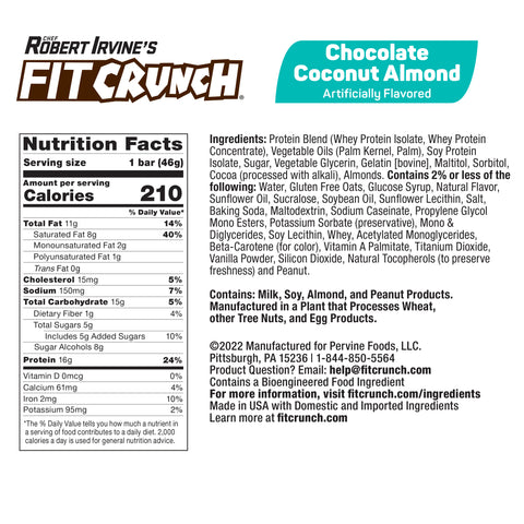 Protein Bars - Chocolate Coconut Almond - 9 Bars