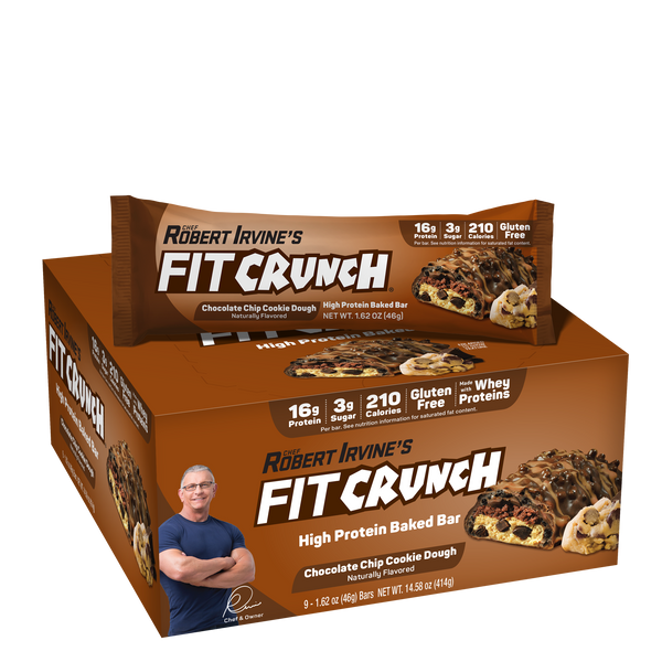 Protein Bars Chocolate Chip Cookie Dough 9 Bars FITCRUNCH