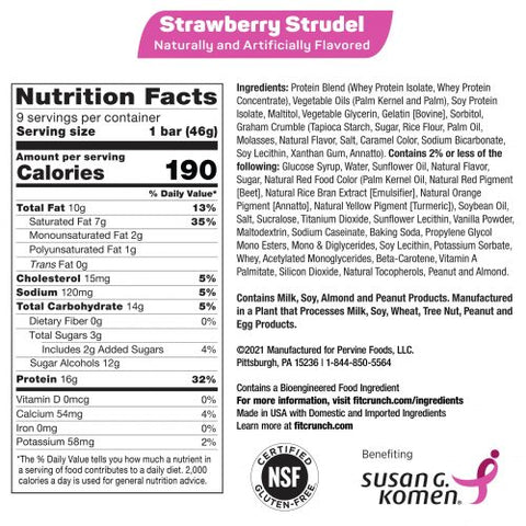 Protein Bars - Strawberry Strudel - 9 Bars